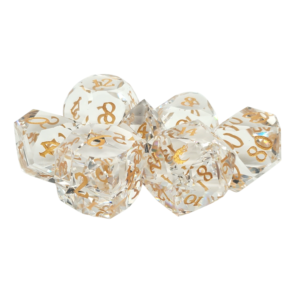 Premium Old School Dice 7 Piece Gemstone