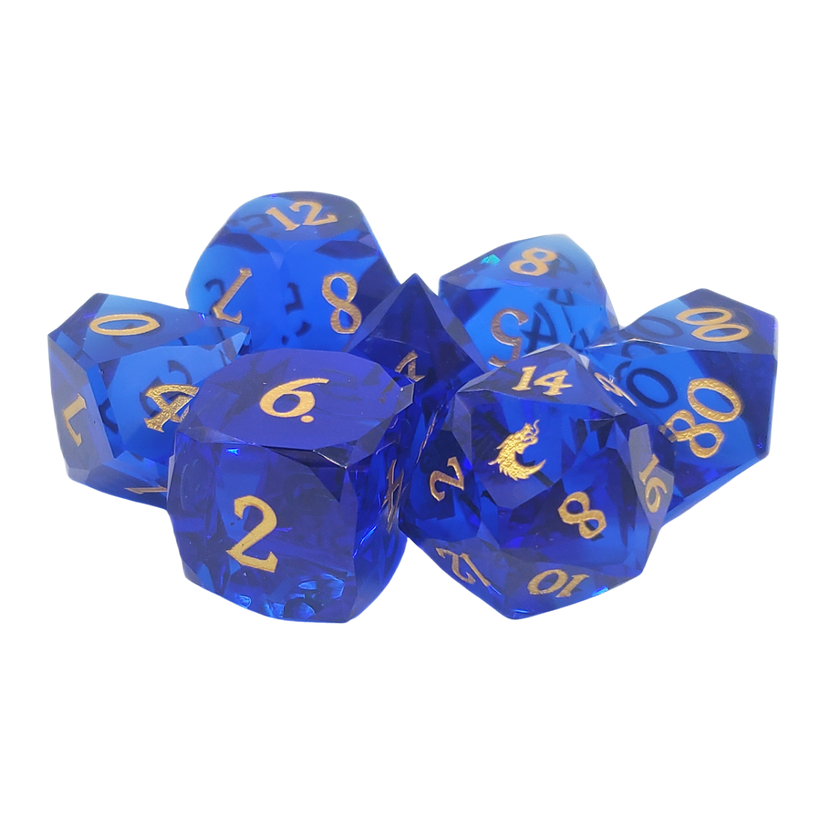 Premium Old School Dice 7 Piece Gemstone