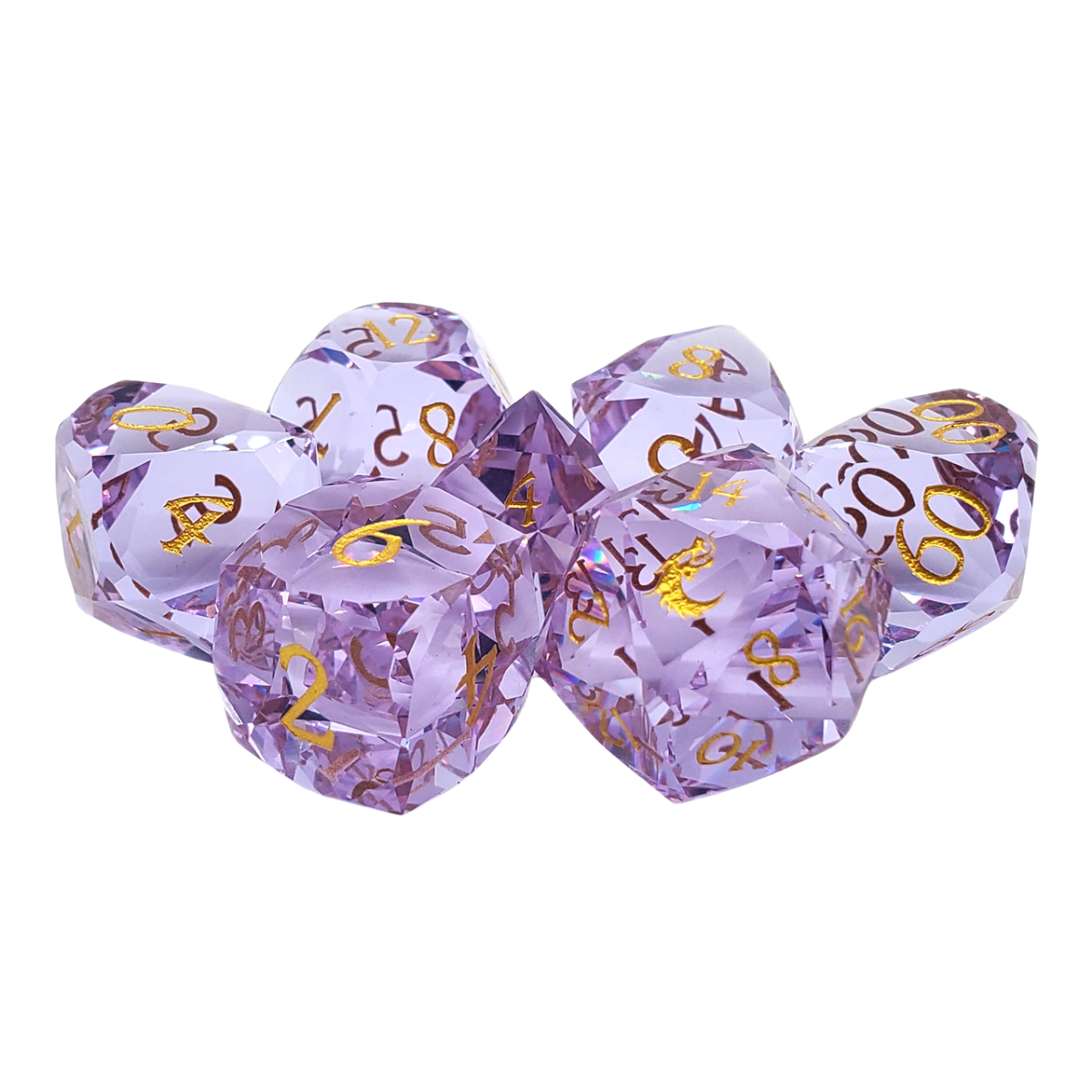 Premium Old School Dice 7 Piece Gemstone