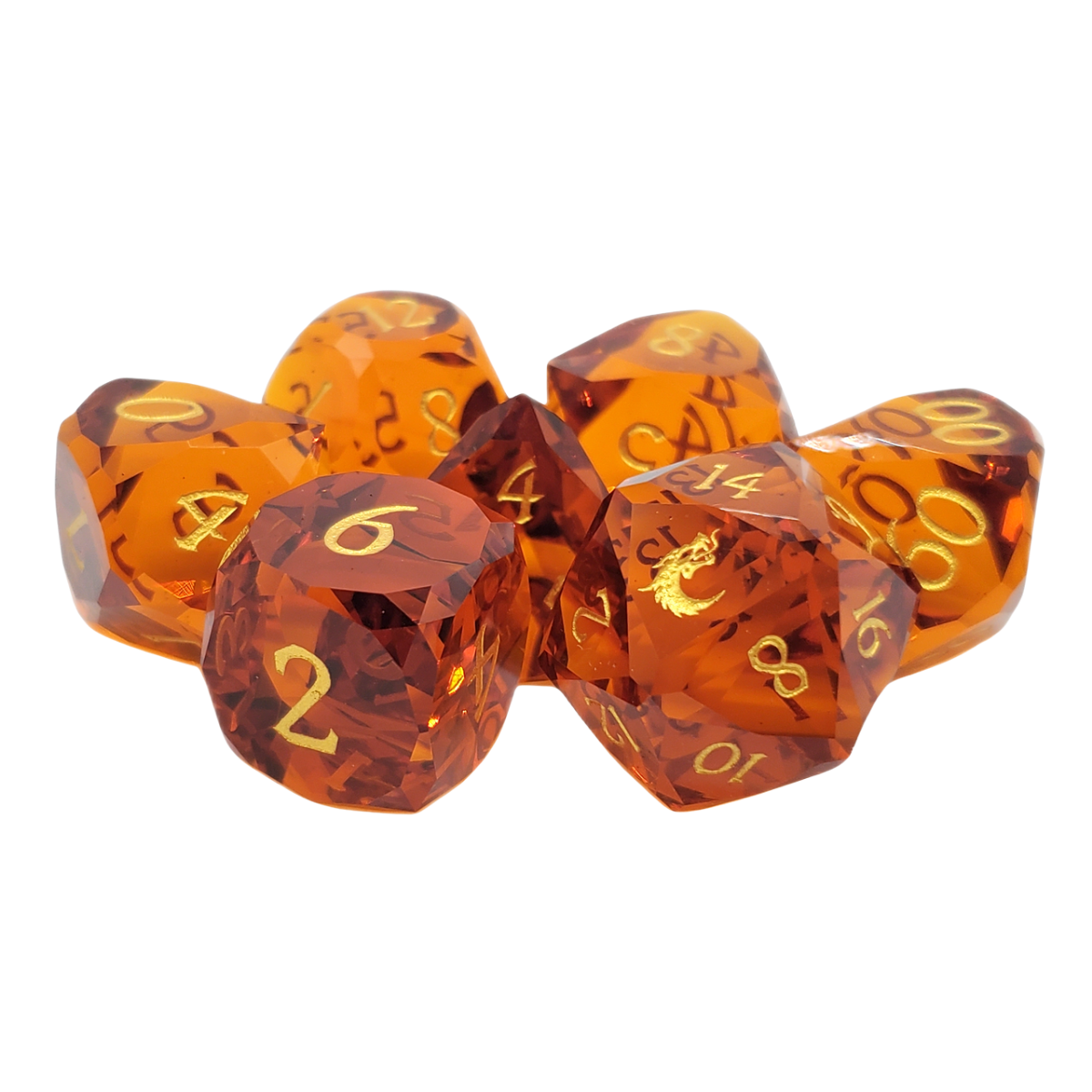 Premium Old School Dice 7 Piece Gemstone