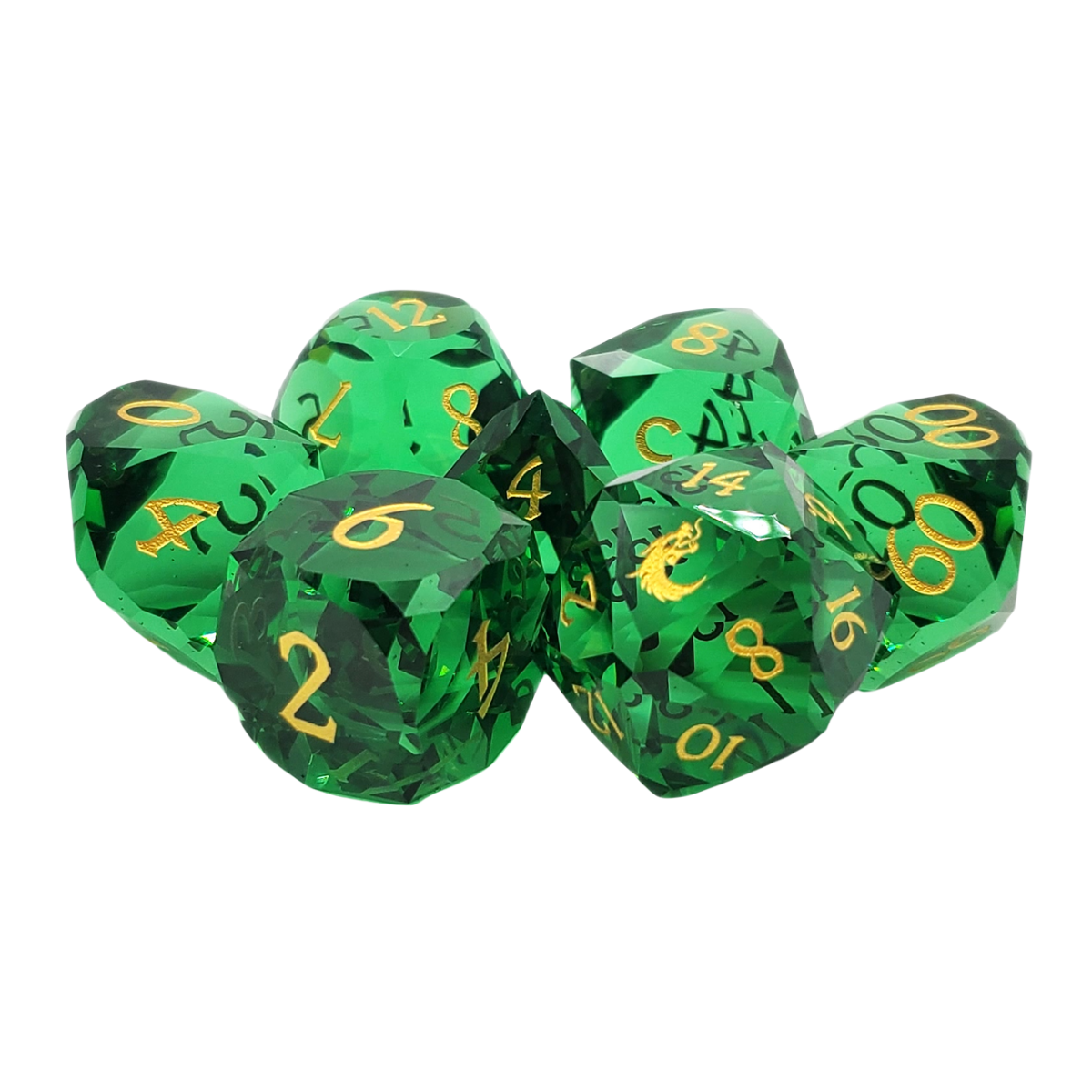 Premium Old School Dice 7 Piece Gemstone
