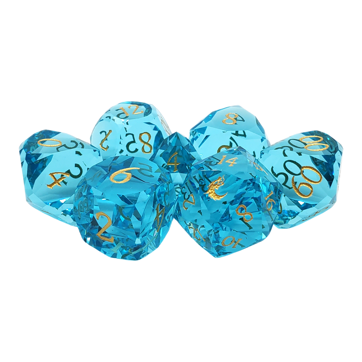 Premium Old School Dice 7 Piece Gemstone