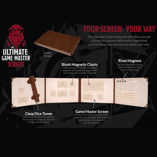 Ultimate Game Master Screen CORE SCREEN LANDSCAPE - Brown