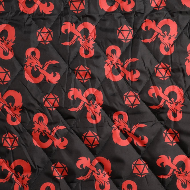 GN: D&D: Ampersand Logo AOP Black Waterproof Quilted Camping Blanket