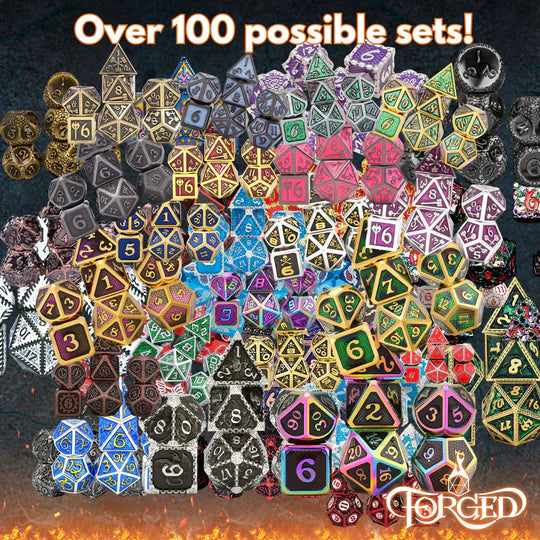 Mystery Metal RPG Dice Set of 7