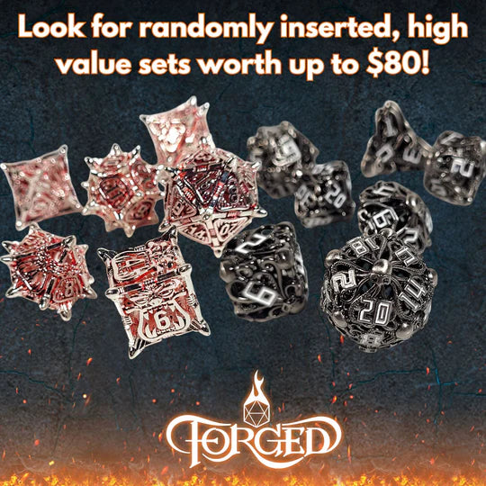 Mystery Metal RPG Dice Set of 7