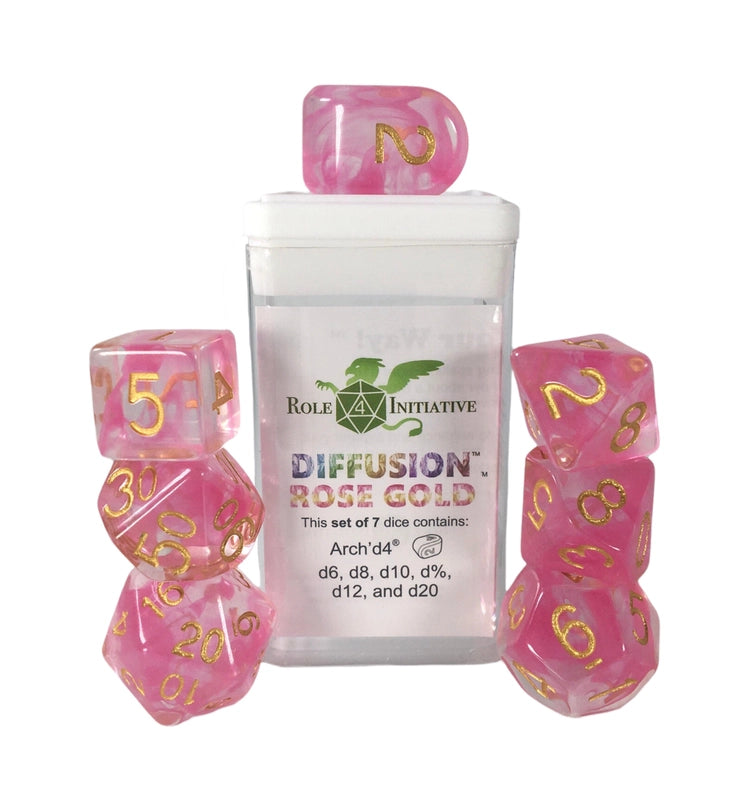 Rose Gold Dice Set (7 Dice)